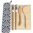 YOFAN Bamboo Sushi Kit,Sushi Rolling Mat With Rice Paddle, Spreader,Chopsticks and Bag #2