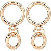 OIIKI 2 Sets Swivel Clasp Clips, Metal Swivel Snap Hook, Double Opening Key Chain Clip with Key Ring for DIY Crafts, Jewelry Clasps, Lanyard Making - Gold