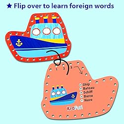 KRAFUN Preschool Beginner First Lacing Card Kit for
