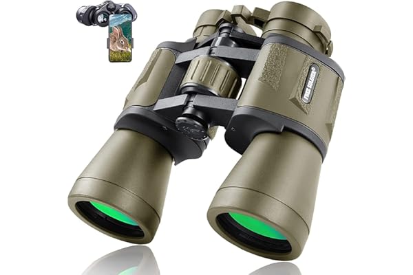 FREE SOLDIER 20x50 Military Binoculars for Adults with Smartphone Adapter - Compact Waterproof Tactical Binoculars for Bird Watching Hunting Hiking Concert Travel Theater with BAK4 Prism FMC Lens, Mud