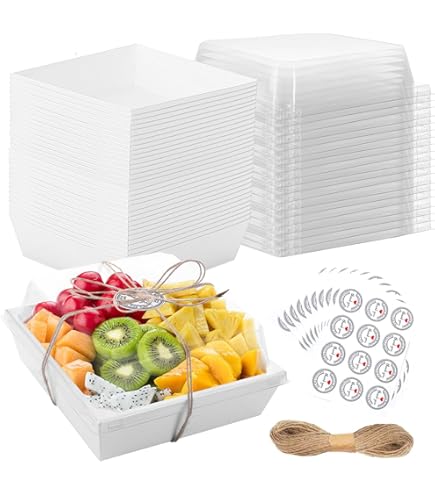 30 Pack Small Charcuterie Boxes With Clear Lids - 7x3x2.5 Inch Disposable Food Containers For Desserts, Snacks, Cake Slices - View #4