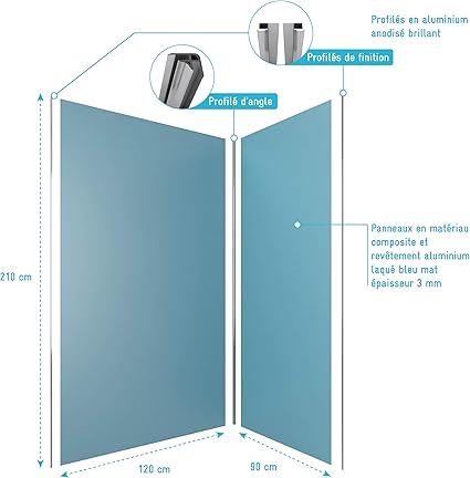 Aurlane FAC383 - Paneles de pared, color azul y anodizado ...