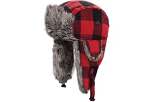 MYBFYABO Winter Trapper Hat Unisex Russian Ushanka Trooper Aviator Hats for Women Men Snow Eskimo Hat with Ear Flaps for Cold Weather