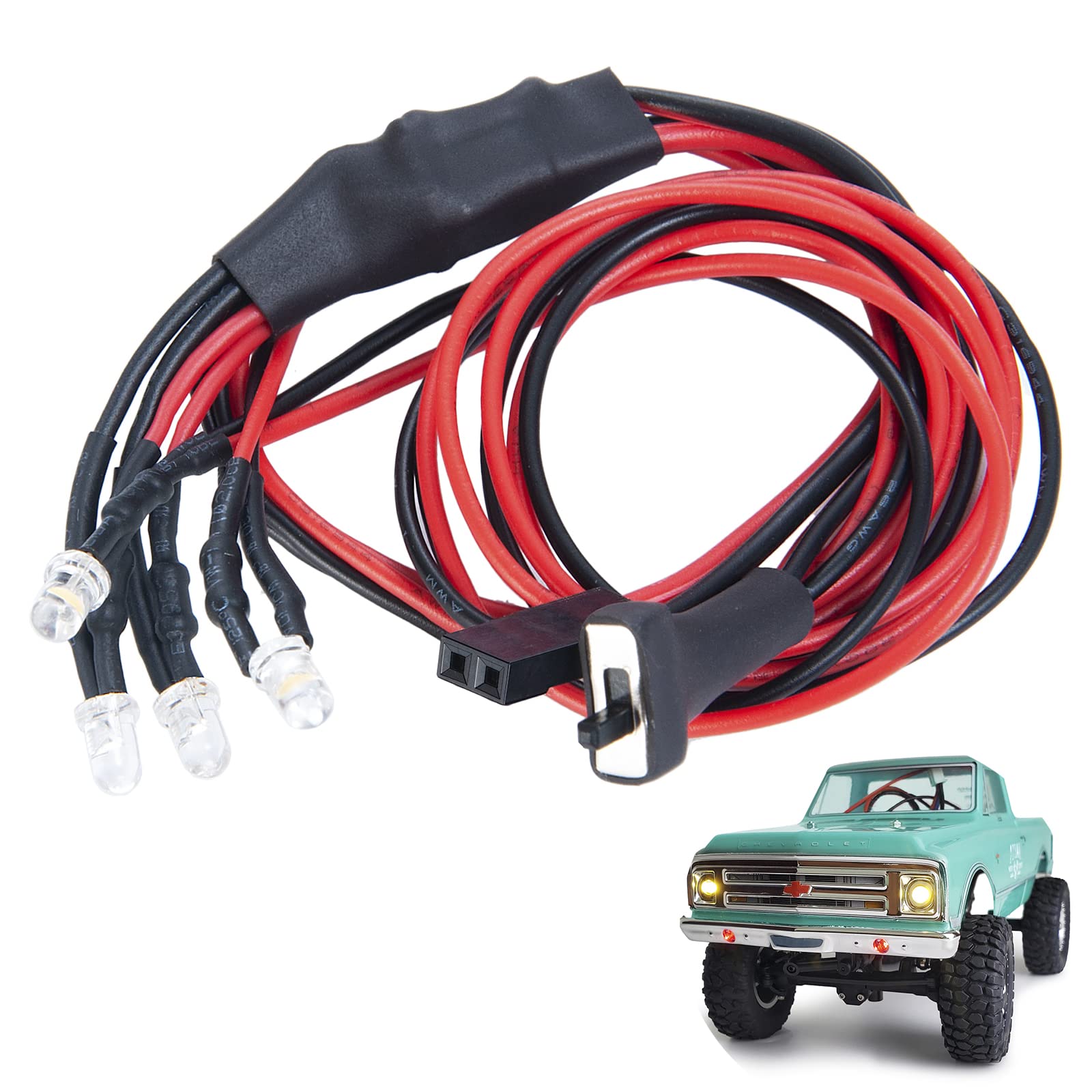 AXspeed Front LED Lights Headlights for 1/24th Axial SCX24 AXI00001 C10 RC Crawler Car Accessories