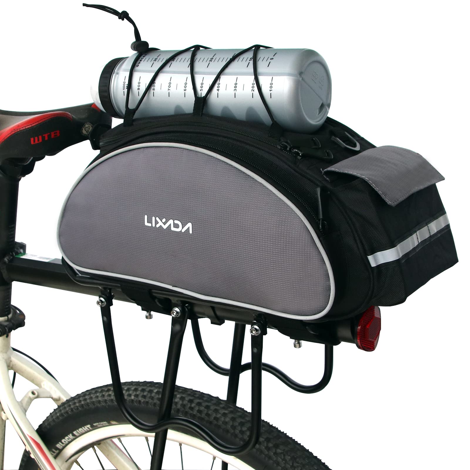 Lixada 13L Multifunctional Bicycle Bag Pannier Back Seat Bag Handbag Shoulder Bag (Without Belt)