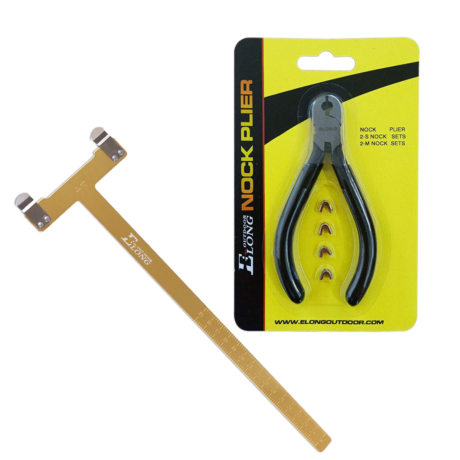 ELONG OUTDOOR Nocking Pliers Set, 4 String Nocking Points, Bow T Square Shooting Target Practise