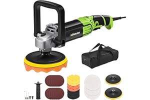 WorkBless Buffer Polisher, 1600W 6"/7" Rotary Car Polisher with 7-Speed(1600-3500 RPM), Car Buffers and Polishers Kit for Car