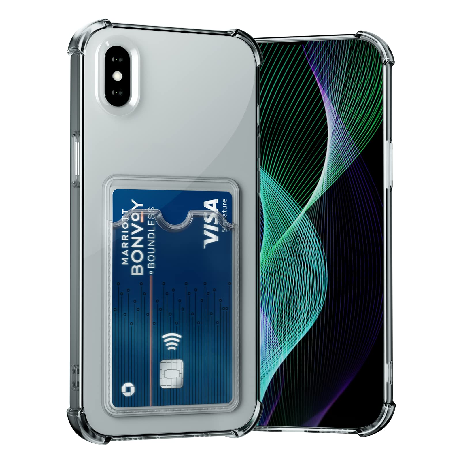 AKABEILA Case for iPhone XS Max Clear Slim Phone Case Soft TPU Wallet Case Bag Cover with Card Slot Holder Shockproof 6.5 Inch — image 1