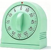 60 Minutes Wind Up Kitchen Timer, Mechanical Visual Timer with Loud Alarm, Manual Countdown Timers for Cooking, Home, Study and Sports (Green)