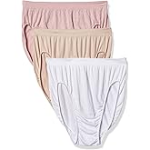 Bali womens Comfort Revolution Seamless Hi-cut Panty, Full-coverage Microfiber Stretch Underwear, 3-pack (Colors May Vary)