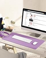 YSAGi Non-Slip Desk Pad 80x40 cm Purple Waterproof PVC Leather Desk Protector view 2