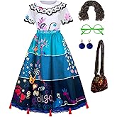 Akokvlar Women Magic Dress Adult Cosplay Party Costume Outfit Full Set with Wig