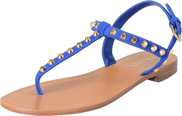 blue t strap sandals