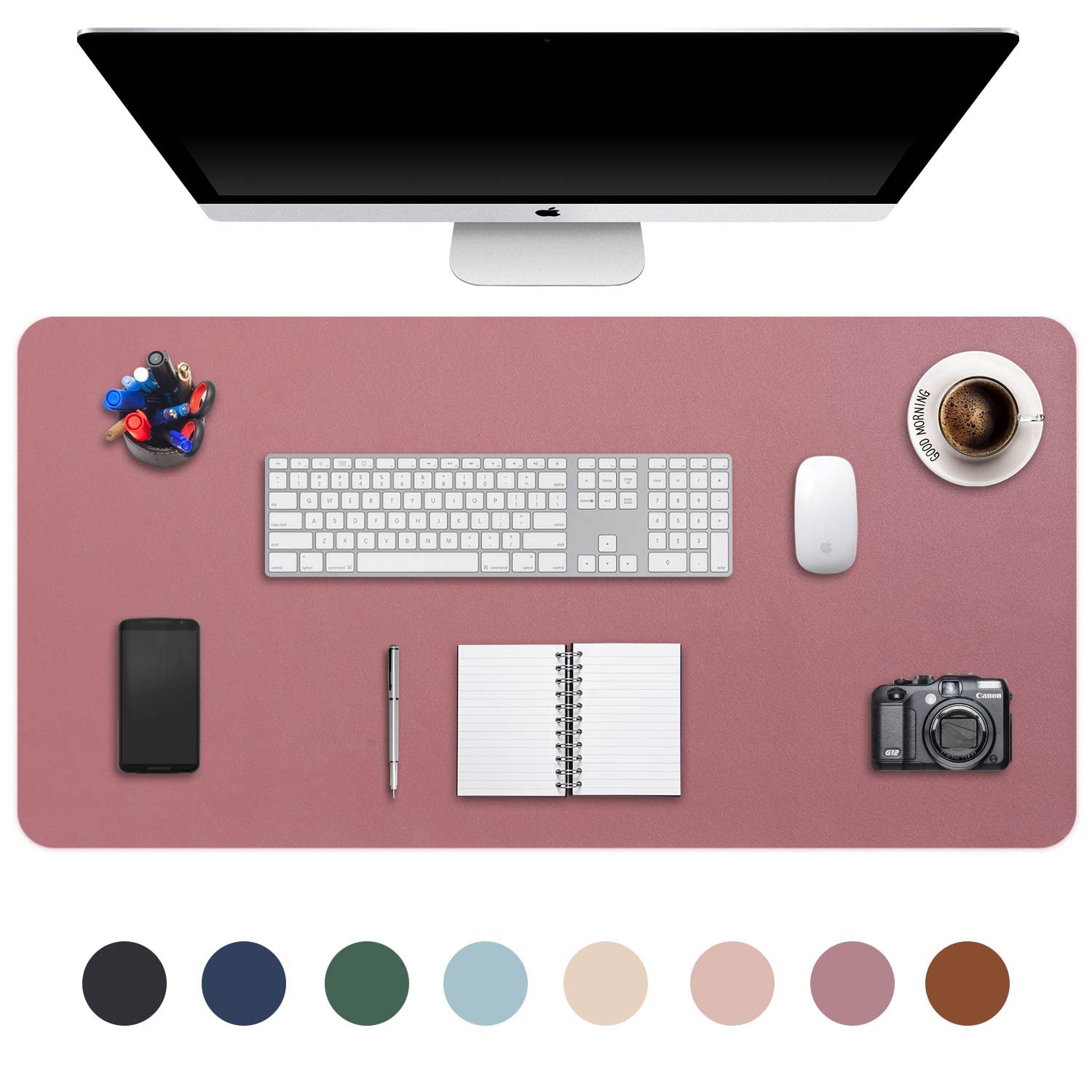 Desk Pad Large Extended Mouse Mat Large Mouse Pad XXL 90 x 43 cm, DOBAOJIA Desk Blotter Writing Pad for Laptop/Office/Home, PU Leather Side Waterproof +Suede Side Non-Slip 35.4" X 16.9" (Dark Pink)