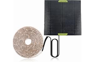 Solar Powered Grow Lights, 16.4ft Plant Light Strip with Solar Panel Full Spectrum Solar Grow Lights, Solar Heat Lamp for Out