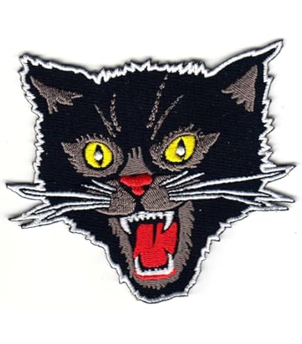Amazon.com: PatchClub Black Cat Patch Iron On/Sew On - Screaming