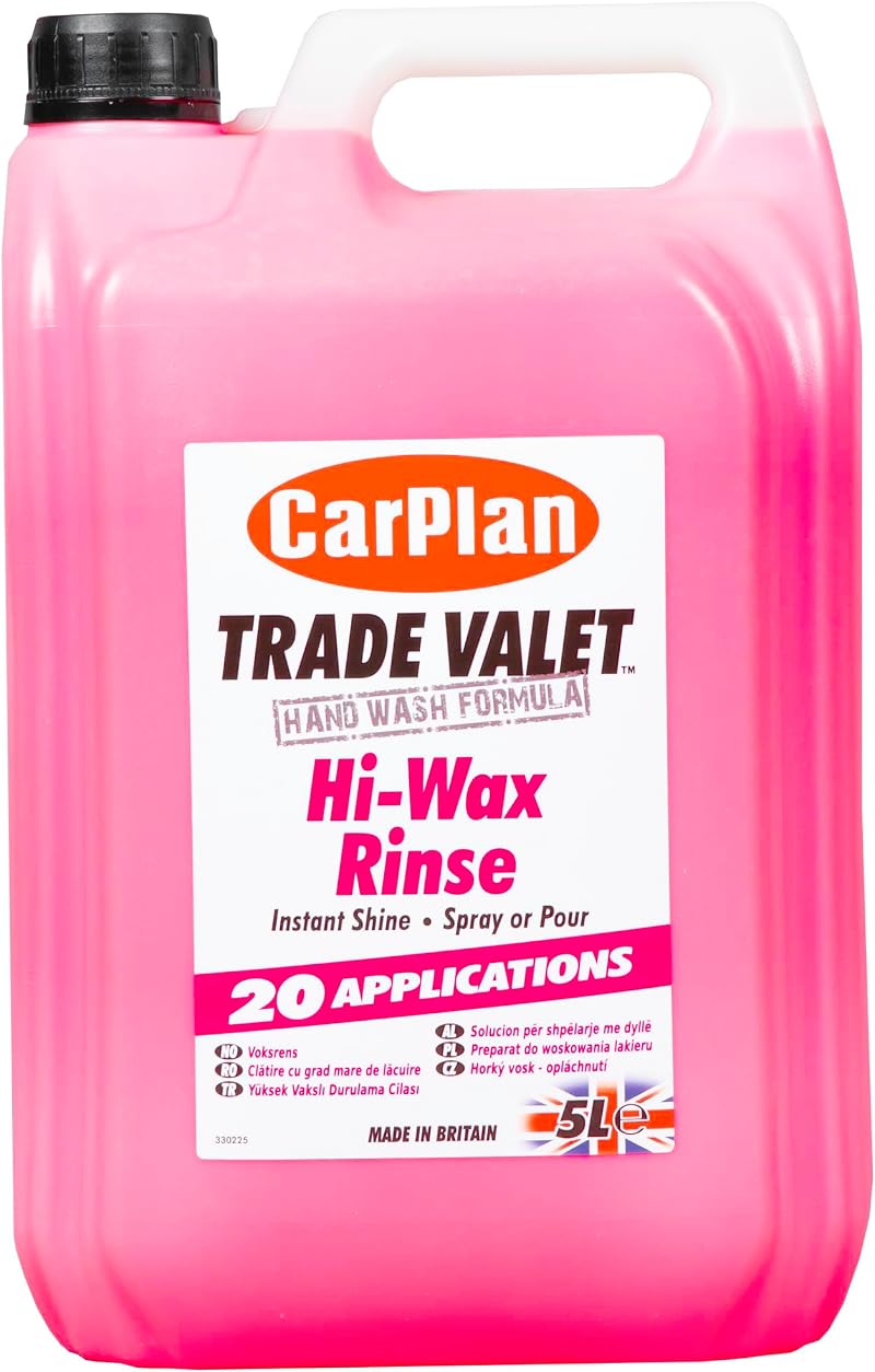 CarPlan Hi-Wax Rinse Instant Shine 5 L 20 Applications Trade Valet