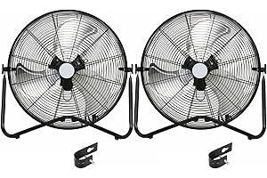 BILT HARD 20" High Velocity Floor Fan, 4600 CFM 3-Speed Industrial Shop Fan with Wall-Mounting System, Heavy Duty Metal Fan for Garage Workshop and Warehouse, 2 Pack
