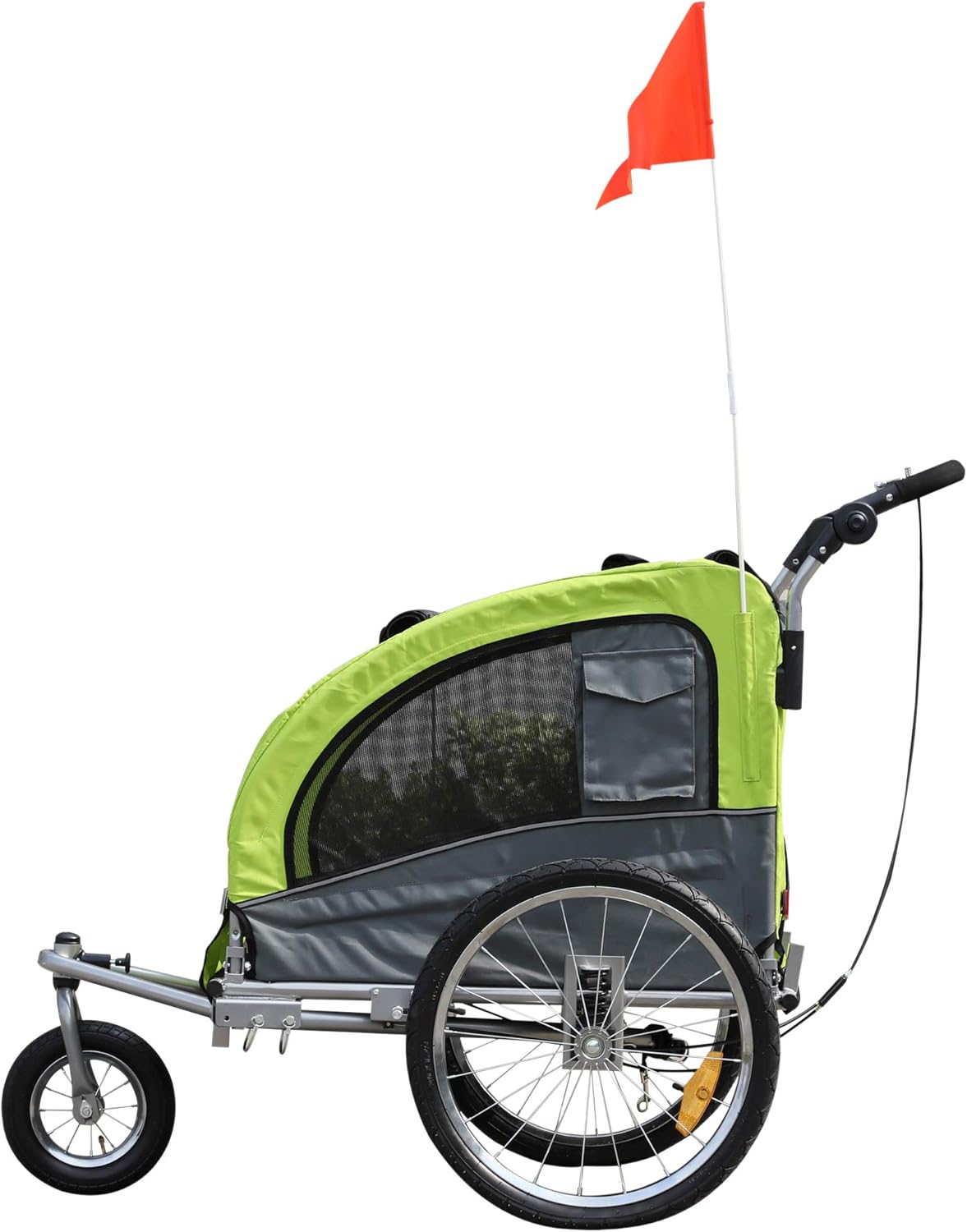 Aosom PawHut Steel Pet Bicycle Trailer 360° Rotatable Carrier 3 Wheels