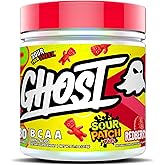 GHOST BCAA Powder Amino Acids Supplement, Sour Patch Kids Redberry - 30 Servings - Sugar-Free Intra, Post & Pre Workout Amino Powder & Recovery Drink, 7G BCAA
