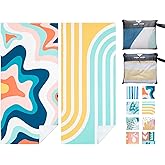 PY SUPER MODE 2 Pack Beach Towel - 75 x 35 inches Quick Dry Microfiber Beach Towels Oversized, Lightweight Soft and Absorbent Bath Towel Suitable for Swimming Pool Camping for Kids & Adults