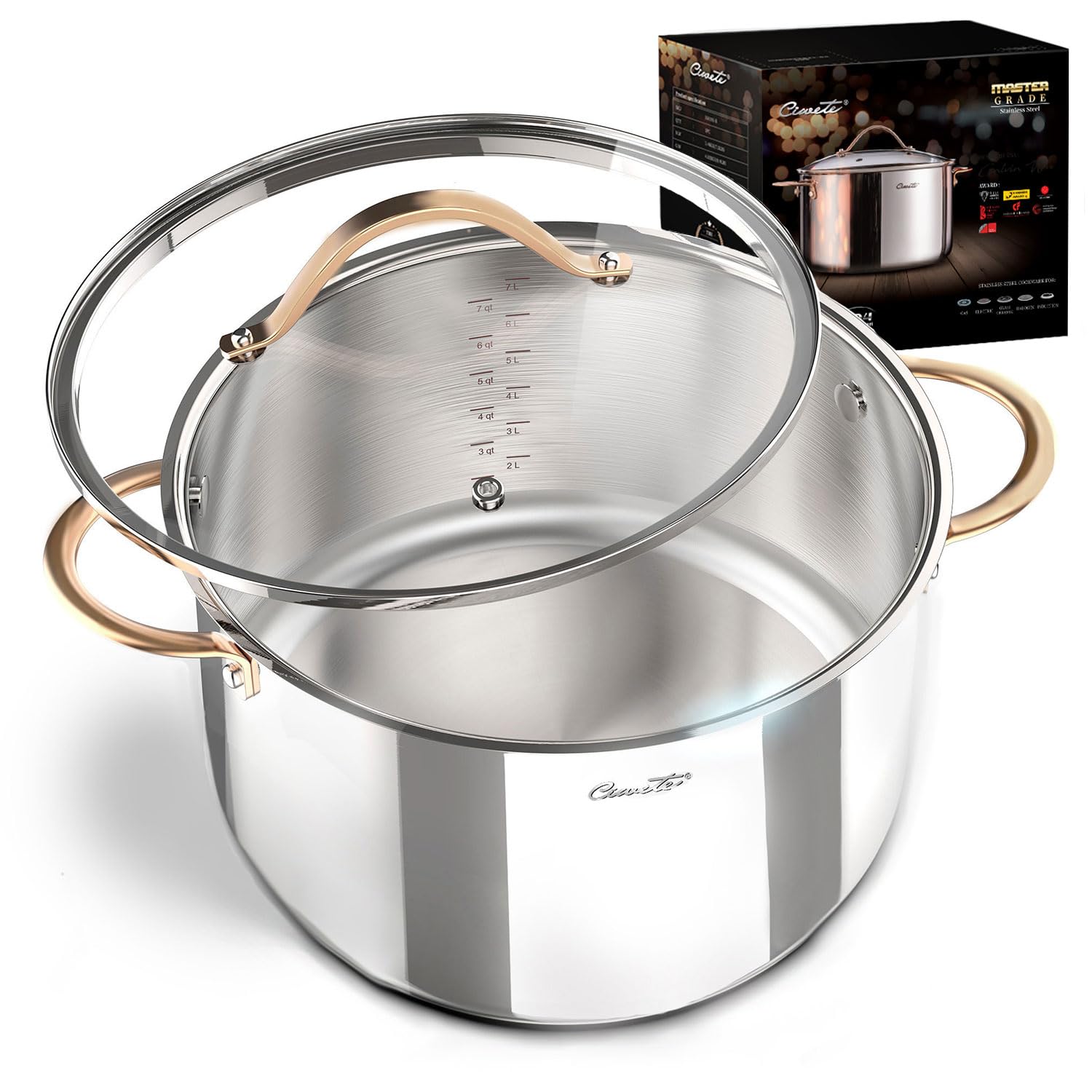 Mua 8 Quart Stock Pot, 3 Ply Stainless Steel Stock Pot, Soup Pot