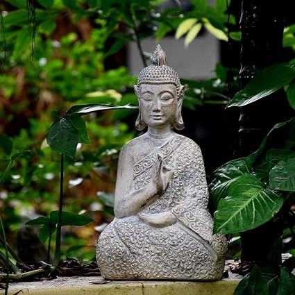 Garden Sculpture Outdoor Statues Buddha Statue Zen Sakyamuni Gardening Ornaments Big 29 19 53cm Amazon Co Uk Kitchen Home