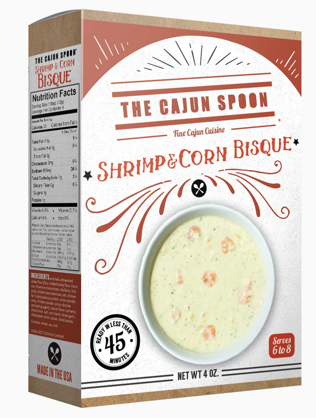 The Cajun Spoon Shrimp & Corn Bisque Mix 4oz Grocery