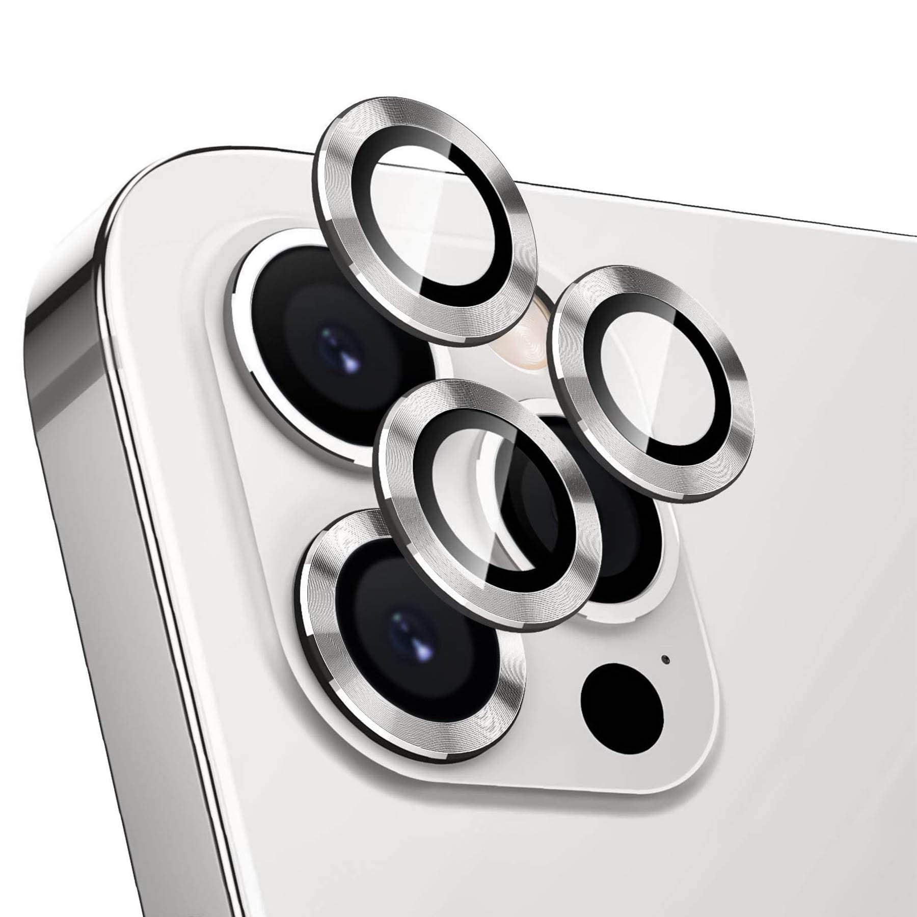 Camera Lens Protector Compatible for iPhone 13 Pro Max 6.7 inch/iPhone 13 Pro 6.1 inch, Bling Camera Cover Anti Scratch HD Tempered Glass Camera Screen Protector Shockproof Cover Film(3 Pack) (Silver)