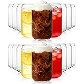 Ferrochef Set of 18 Can Shaped Drinking Glasses, 16 oz Clear Goblet Glass Cups, Cute Iced Coffee Tumblers Glassware for for Margarita, Beer, Cocktails, Whiskey, Soda, Tea, Water