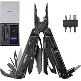 ROCKTOL Gen-R RB Multitool Pliers, VG10 Blade, 27-in-1 Multi-tool, EDC Pocket Knife, Retro Black Finish, Precision Screwdriver, Gut Hook for Hunting, Backpacking, Hiking, Camping