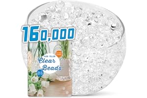 ORIKASO 160,000 Clear Water Gel Beads for Centerpieces, Tansparent Vase Filler for Floating Candle, Christmas Decoration, Wedding Centerpiece, Floral Decorations, Soilless Planting