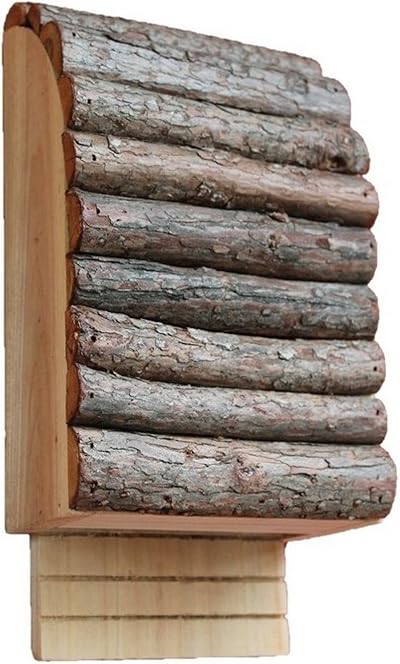 Greenkey 695 Medium Bat Box Natural Wood Grooved Ladder 20mm Entrance Crevice