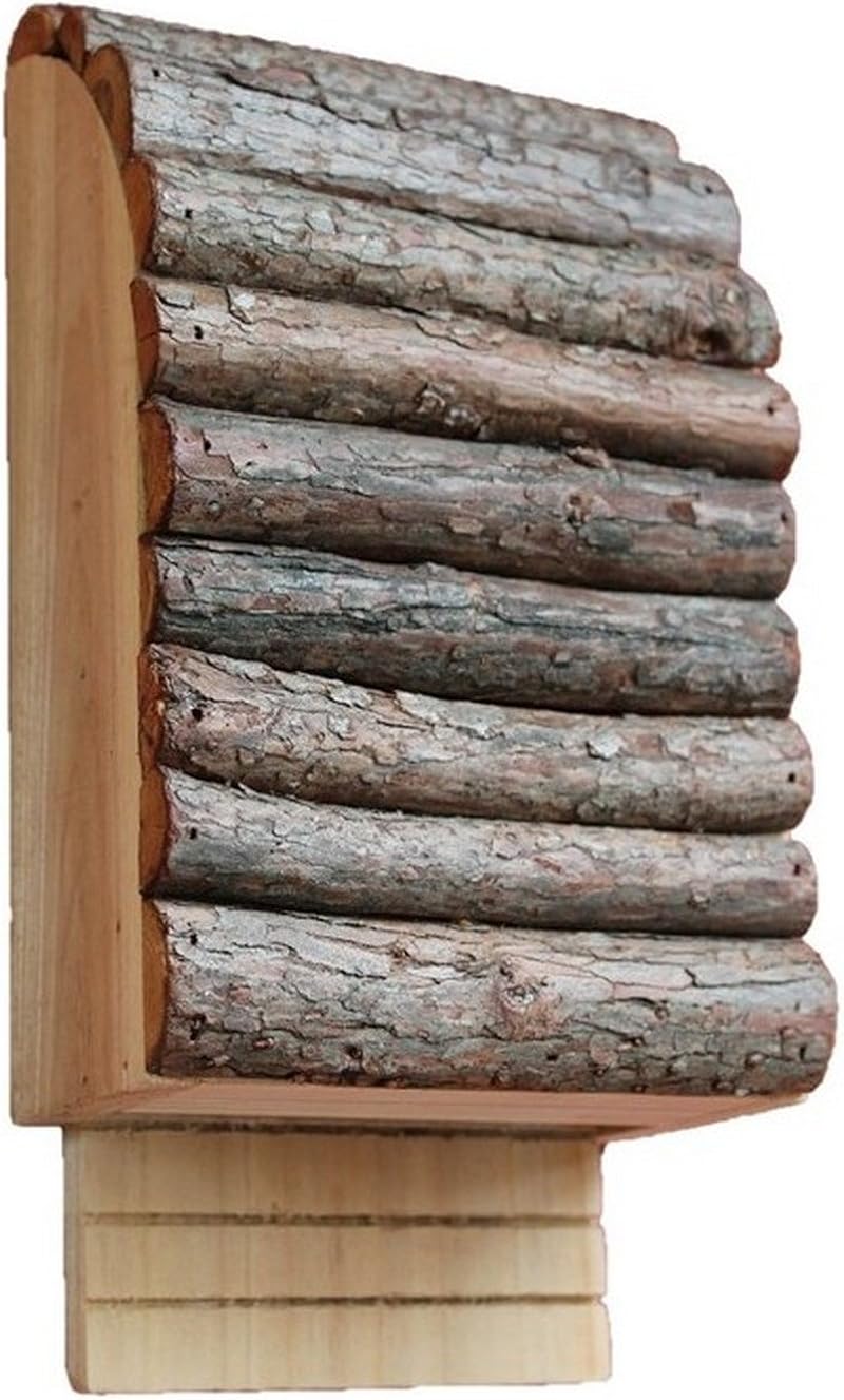 Greenkey 695 Medium Bat Box Natural Wood Grooved Ladder 20mm Entrance Crevice