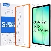 CoBak 2-Pack Tempered Glass Screen Protector for Samsung Galaxy Tab A11 Plus (A11+) 2025 / Tab A9 Plus (A9+) 2023 11-inch, Installation Frame, 9H Hardness, Anti-Scratch
