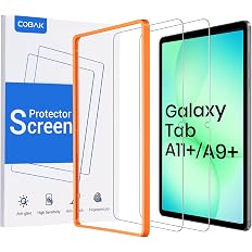 CoBak 2-Pack Tempered Glass Screen Protector for Samsung Galaxy Tab A11 Plus (A11+) 2025 / Tab A9 Plus (A9+) 2023 11-inch, In