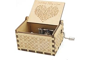 BYYKIT Can't Help Falling in Love Wood Music Box, Antique Engraved Musical Boxes Case for Love One Wooden Music Box - Gifts for Lover, Boyfriend, Girlfriend, Husband, Wife (WOOD)