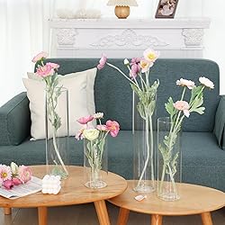 Fixwal Tall Glass Cylinder Vases, 16" H x