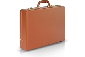 HAESTUS Briefcases for Men, Professional Leather Briefcase with Lock, Hard Shell Business Brief Case, Durable Executive Attache Case for Laptop Documents, Mens Hard Briefcase for Work Office Travel