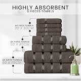 GC GAVENO CAVAILIA 8 Piece Towel Set 450 GSM Dark Grey Cotton view 2