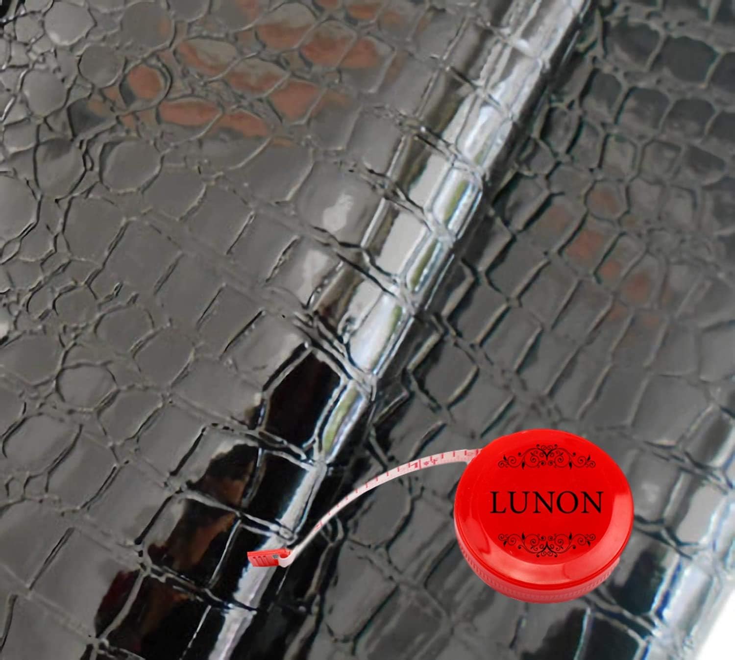 Amazon ルノン Lunon 合皮 クロコダイル風 型押し 艶あり 家具補修 ソファー リメイク 補修シート 黒 ブラック 補修布 テープ 通販