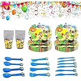 Animal Crossing Birthday Party Supplies Party Decorations Party Favors for Kids,for 20 Guests Disposable Paper Plates, Cups, 