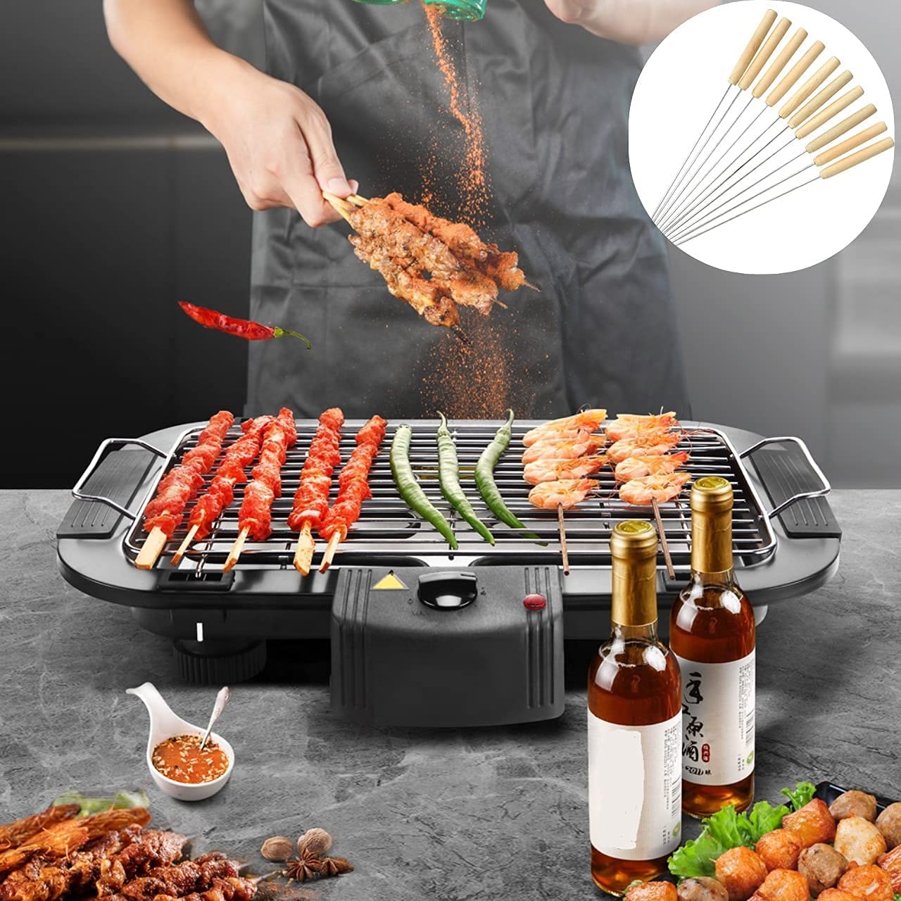 Buy DK HOME APPLIANCES Electric Barbecue Grill Machine Charcoal MultiPurpose Household Outdoor