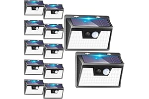 NIPIFY Solar Outdoor Lights Motion Sensor [140 LED/12 Packs] Solar Security Motion Lights Outdoor with 3 Lighting Modes Wireless Solar Powered Lights Waterproof for Outside Wall Garden Fence Backyard Deck