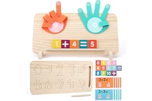 Preschool Math Learning Toy for Toddlers Ages 3-5, Number Counting Blocks for Boys Girls 3+ Year, Preschool Math Learning Toy