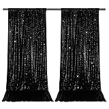 PartyDelight Black Sequin Backdrop Curtains