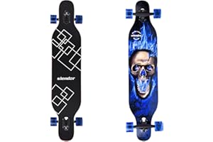 Slendor Longboard Skateboard 42 inch Drop Through Deck Complete Maple Cruiser Freestyle, Camber Concave