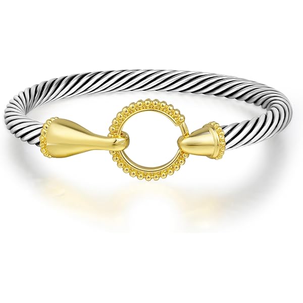 Bracelet Torsadé Croisé En Acier Inoxydable - Modèle Rigide Style Jonc - Unisexe
