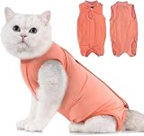 Avont Cat Recovery Suit Post Surgery Coral M - Elizabethan Collar Alternative