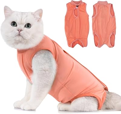 Avont Cat Recovery Suit Post Surgery Coral M - Elizabethan Collar Alternative